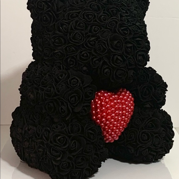 Luxury Heart of Pearls Teddy - Black - Picture 2 of 4